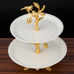 M-62028 (12) Фруктовница 2-х ярусная с Птичками, 26,5х26,5х32 см.