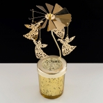 M-YW-062132 (40)  Подсвечник "Ангелы" вращающийся от свечи, 24K Gold Color Plated, 8х8х18 