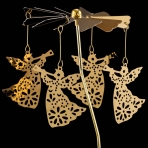 M-YW-062132 (40)  Подсвечник "Ангелы" вращающийся от свечи, 24K Gold Color Plated, 8х8х18 