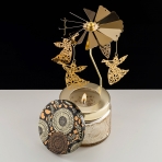 M-YW-062133 (20)  Подсвечник "Ангелы" вращающийся от свечи, 8х8х17,5 см