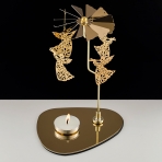 M-YW-062135 (40)  Подсвечник "Ангелы" вращающийся от свечи, 24K Gold Color Plated, 12х10,5