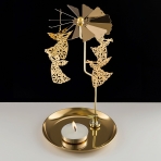 M-YW-062138 (40)  Подсвечник "Ангелы" вращающийся от свечи, 24K Gold Color Plated, 10х10х1