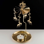 M-YW-062139 (40)  Подсвечник "Олени" вращающийся от свечи, 24K Gold Color Plated, 10х10х19