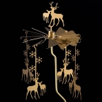 M-YW-062139 (40)  Подсвечник "Олени" вращающийся от свечи, 24K Gold Color Plated, 10х10х19
