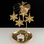 M-YW-062140 (40)  Подсвечник "Снежинки" вращающийся от свечи, 24K Gold Color Plated, 10х10