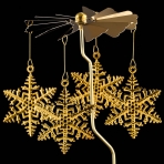 M-YW-062140 (40)  Подсвечник "Снежинки" вращающийся от свечи, 24K Gold Color Plated, 10х10
