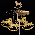 M-YW-062141 (40)  Подсвечник "Лошади" вращающийся от свечи, 24K Gold Color Plated, 10х10х1