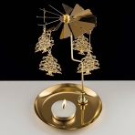 M-YW-062143 (40)  Подсвечник "Елочки" вращающийся от свечи, 24K Gold Color Plated, 10х10х1