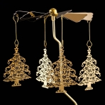 M-YW-062143 (40)  Подсвечник "Елочки" вращающийся от свечи, 24K Gold Color Plated, 10х10х1