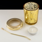 M-YW-062153 (40)  Подсвечник "Единороги" вращающийся от свечи, 24K Gold Color Plated, 8х8х