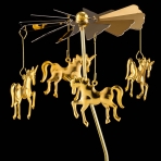 M-YW-062153 (40)  Подсвечник "Единороги" вращающийся от свечи, 24K Gold Color Plated, 8х8х