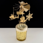 M-YW-062154 (40)  Подсвечник "Новогодний" вращающийся от свечи, 24K Gold Color Plated, 8х8