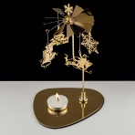 M-YW-062157 (40)  Подсвечник "Новогодний" вращающийся от свечи, 24K Gold Color Plated, 12х