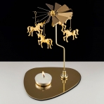 M-YW-062158 (40)  Подсвечник "Единороги" вращающийся от свечи, 24K Gold Color Plated, 12х1