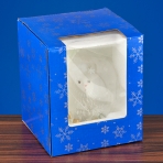 GM-323362 (24) 10,5*10,5*12см. Стеклянный шар с овечкой внутри, со светодиодной подсветкой