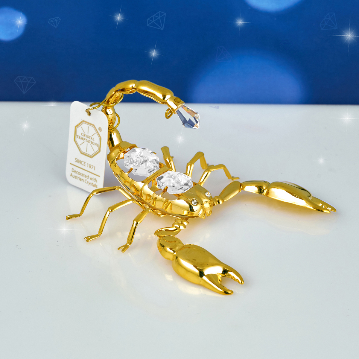 M-U-3911 (96) 9*7*6см. Скорпион с 5 хрусталиками, позолоченный
