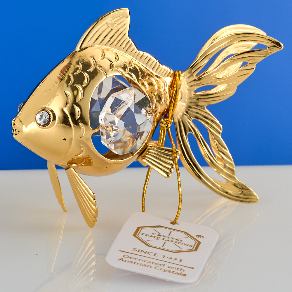 M-U-4743 (144) 6*3*4,5см. Золотая рыбка с 2 прозрачными хрусталиками