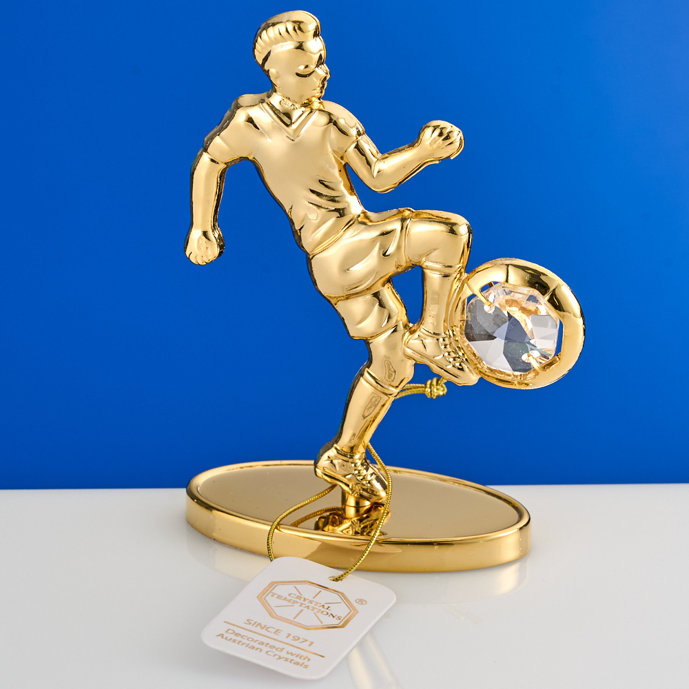 M-U-5507 (144)  Фигурка "Футболист" на зеркальной подставке, 6,5*8,5*3