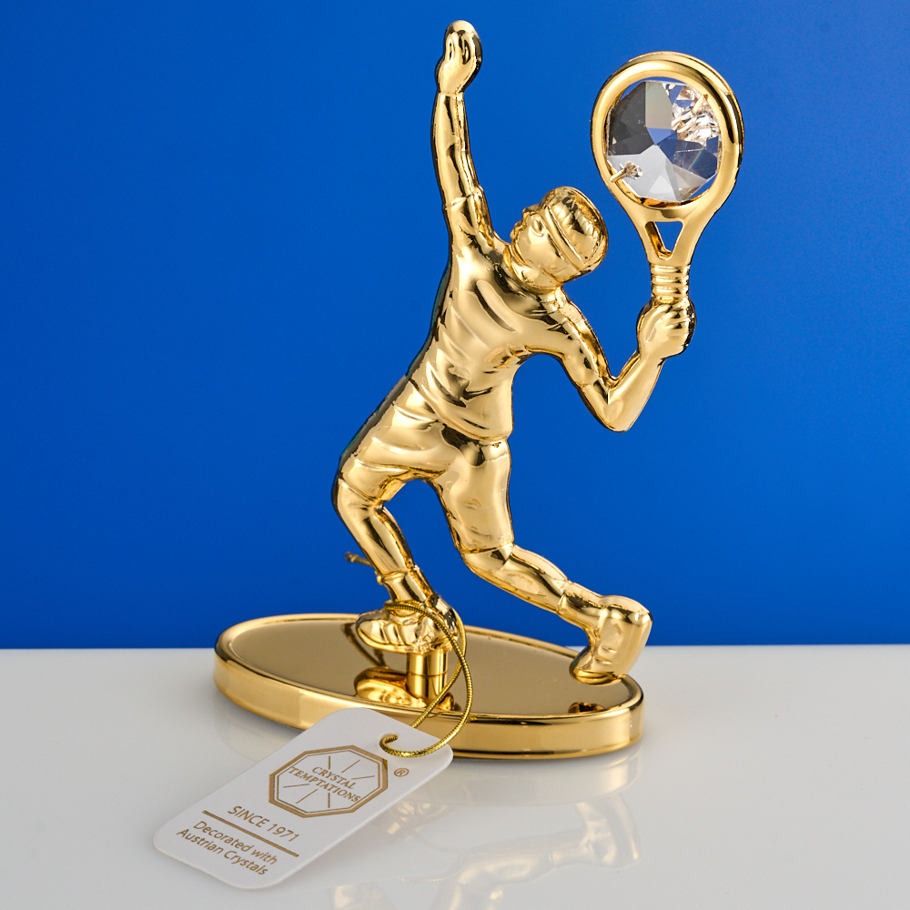 M-U-5541 (144)  Фигурка "Теннисист" на зеркальной подставке, 6*8*3 см.
