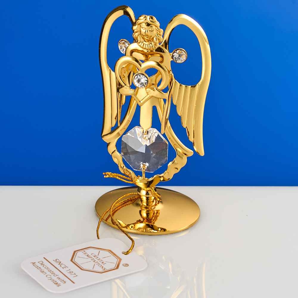 M-U-3979  (144) Ангел на подставке с хрусталиком 4х3х6,7 см