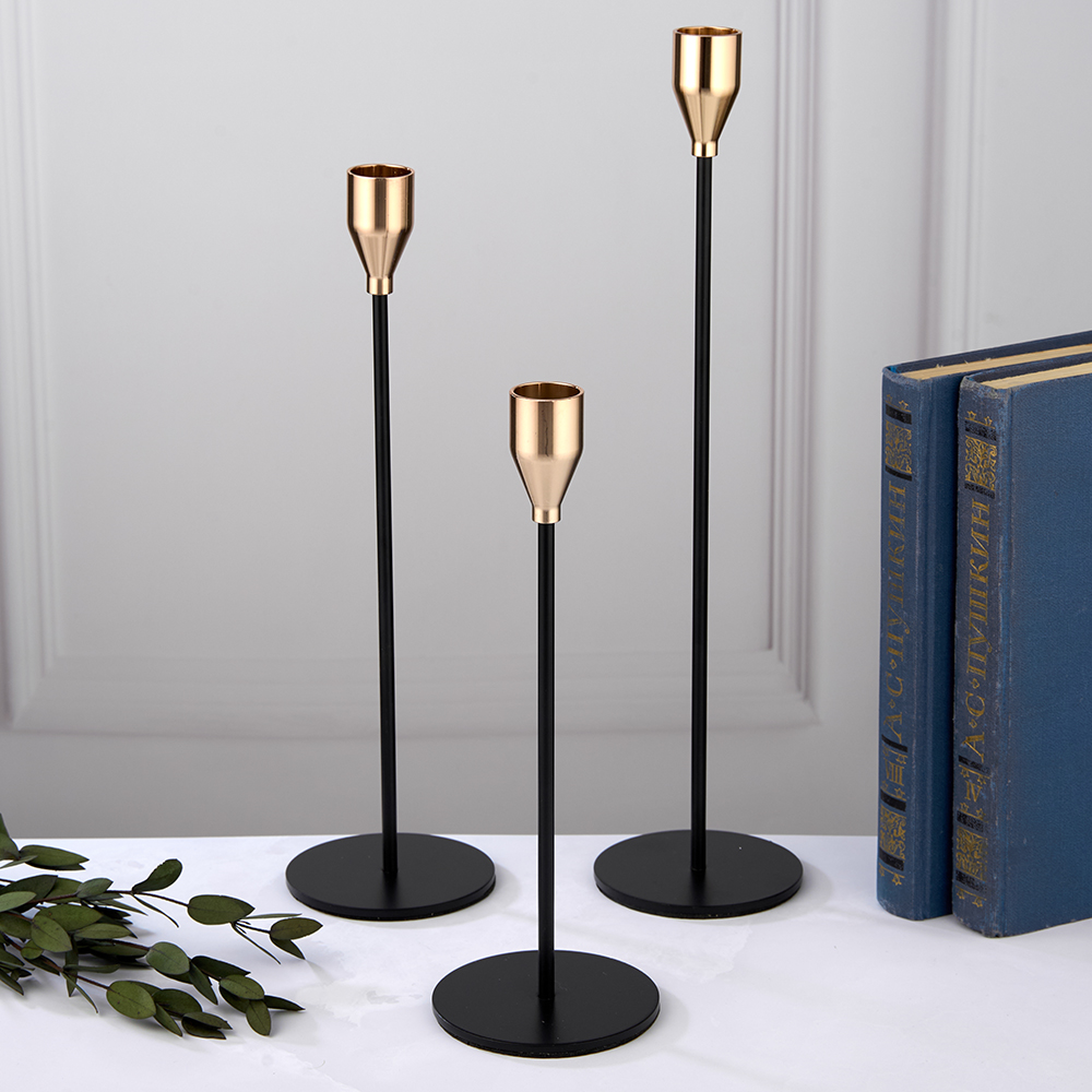 M-YW-041620 (30) Набор из 3-х подсвечников, металл, D=8 H=22,5/27/32,5см.