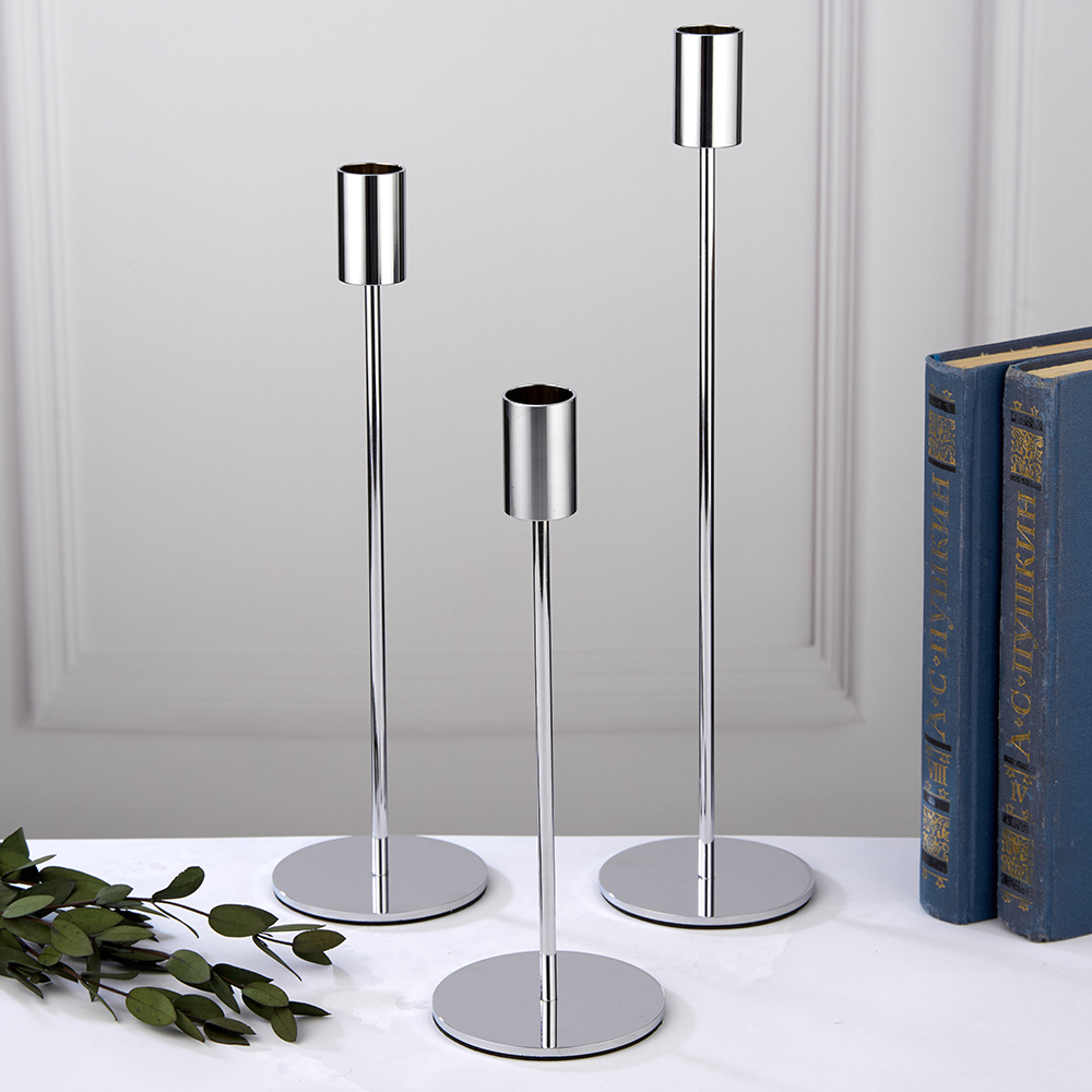 M-YW-041629 (30) Набор из 3-х подсвечников, металл, D=8 H=22/27/32,5см.