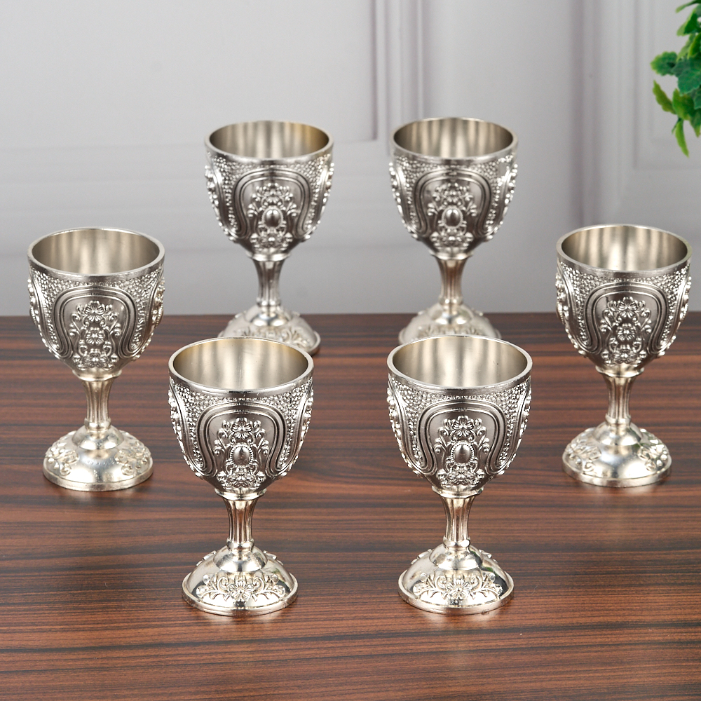 M-YW-5304 (600) Набор из 6-ти рюмок, 35 мл., 18K Silver Plated, 4,5х4,5х7,5 см.