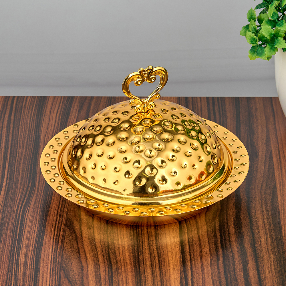 M-YW-5332 (48) Икорница металлическая, 17,5х17,5х11,5 см.