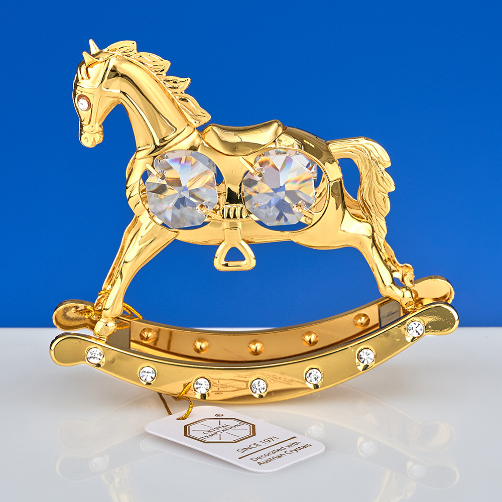 M-U-3665/LG (144) Лошадка-качалка с 4-мя прозрачными хрусталиками, 8,5х2,5х8 см.