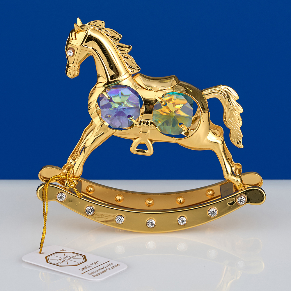 M-U-3665/LGA (144) Лошадка-качалка с 4-мя разноцветными хрусталиками, 8,5х2,5х8 см.