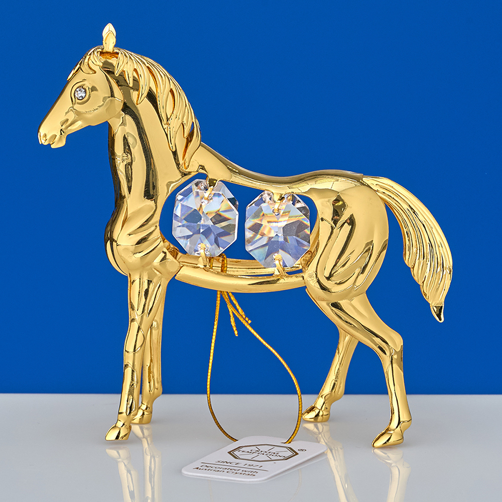 M-U-4552/LG (96)  Лошадь с 4-мя хрусталиками, 9х3х9 см.