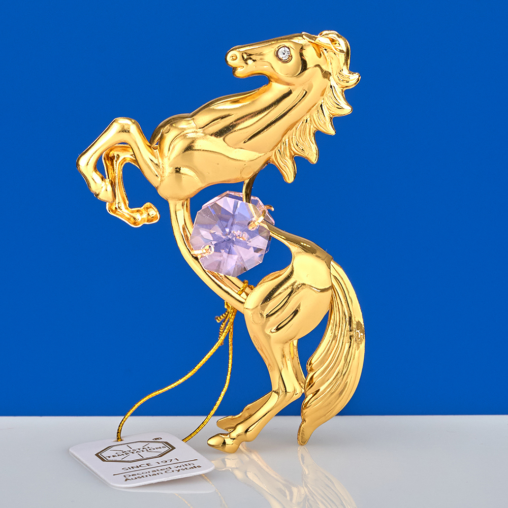 M-U-4979/LP (144) Лошадь с 2-мя розовыми хрусталиками, 5,5х2х8 см.