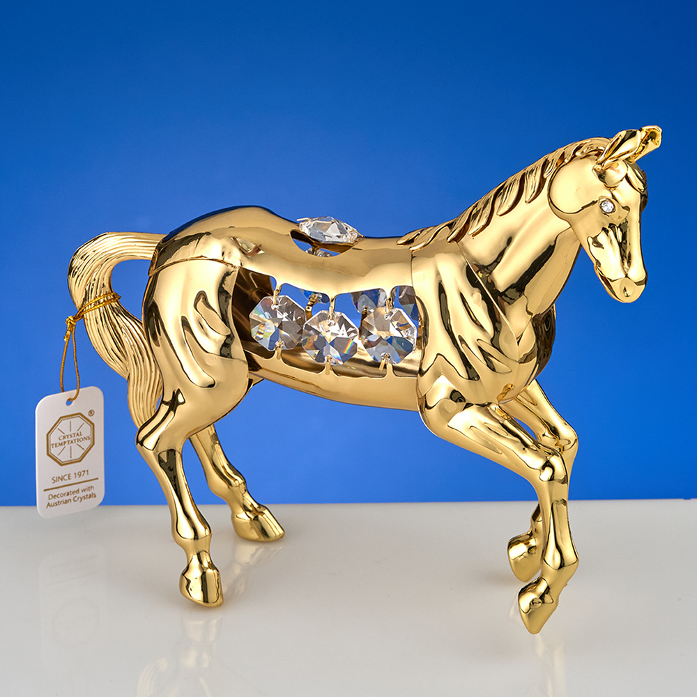 M-U-5049/LG (24) Лошадка с 7-ю прозрачными хрусталиками, 16х5,5х13 см.