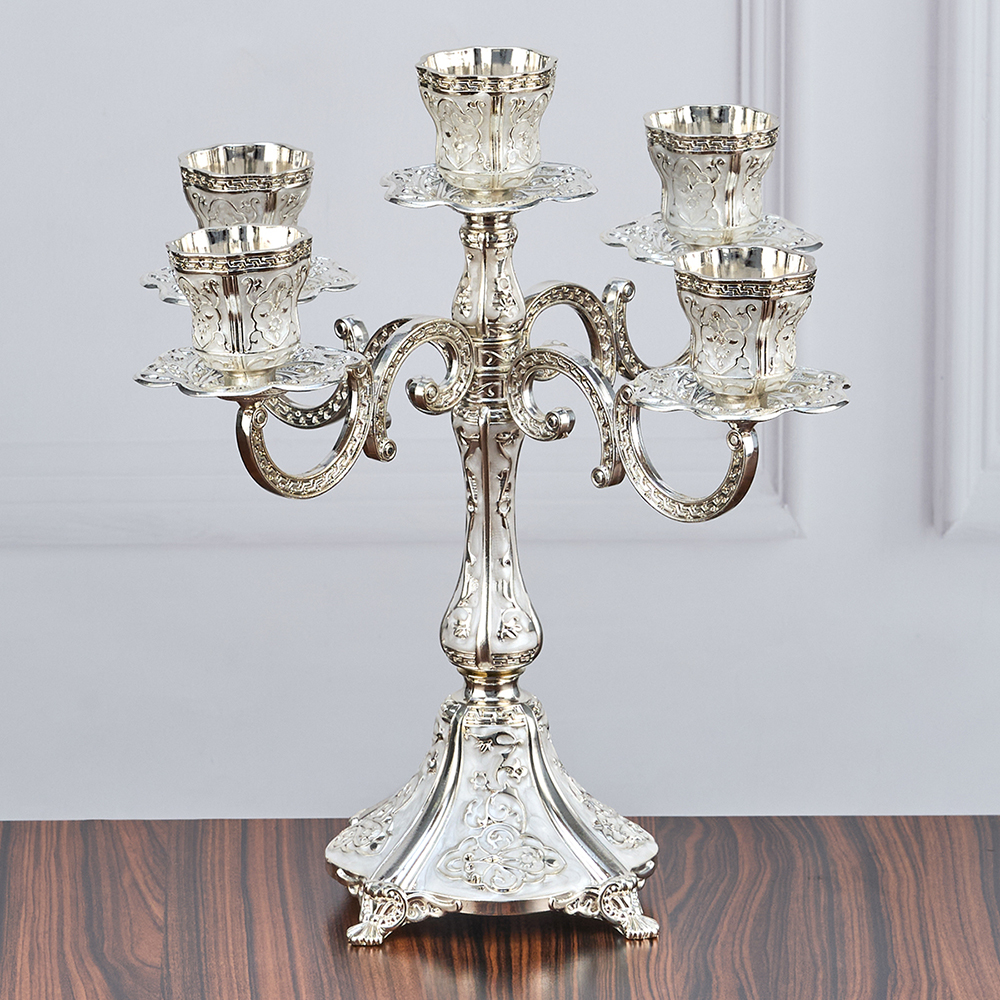 M-YW-041721 (24) Канделябр пятирожковый, металлический, 30х30х30 см.