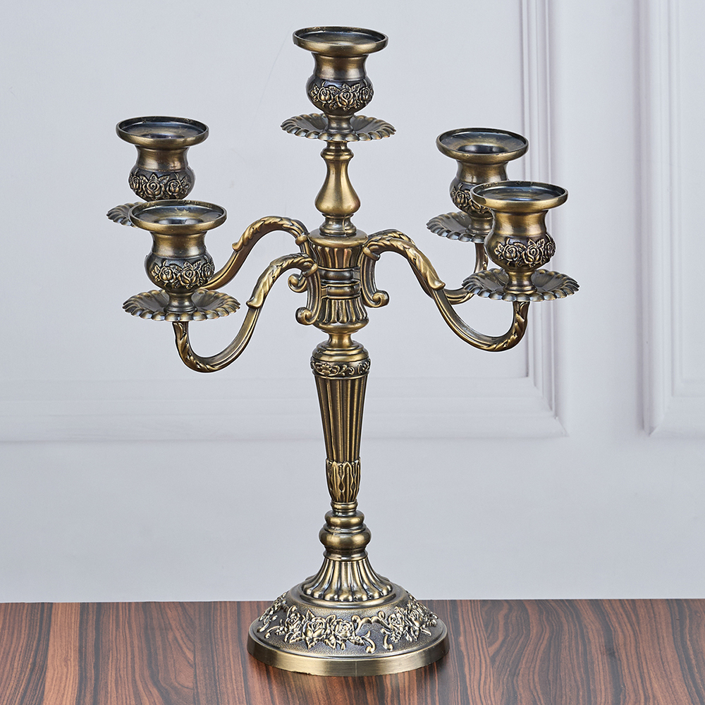 M-YW-041725 (24) Канделябр пятирожковый, металлический, 31х31х36,5 см.