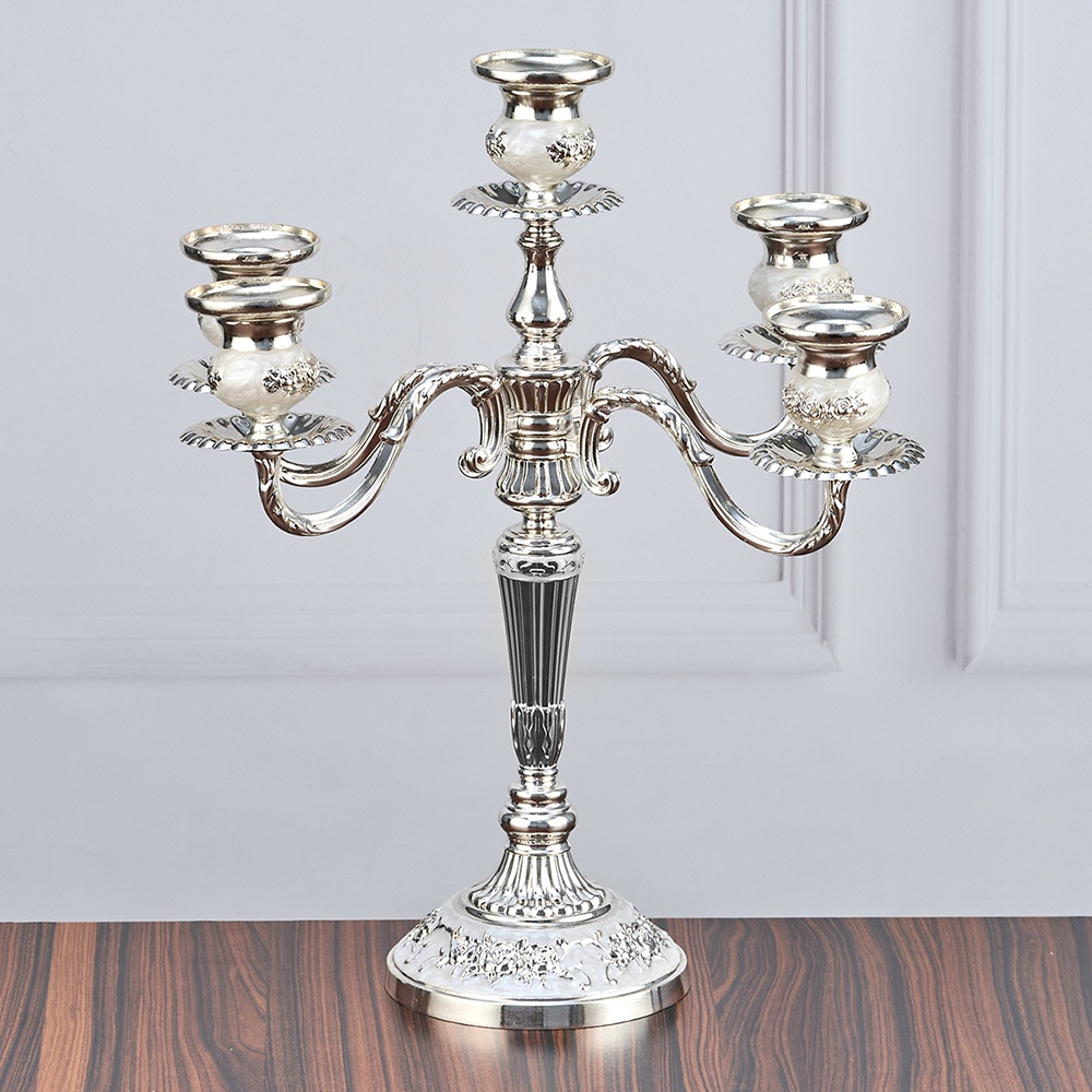 M-YW-041727 (24) Канделябр пятирожковый, металлический, 31х31х36,5 см.