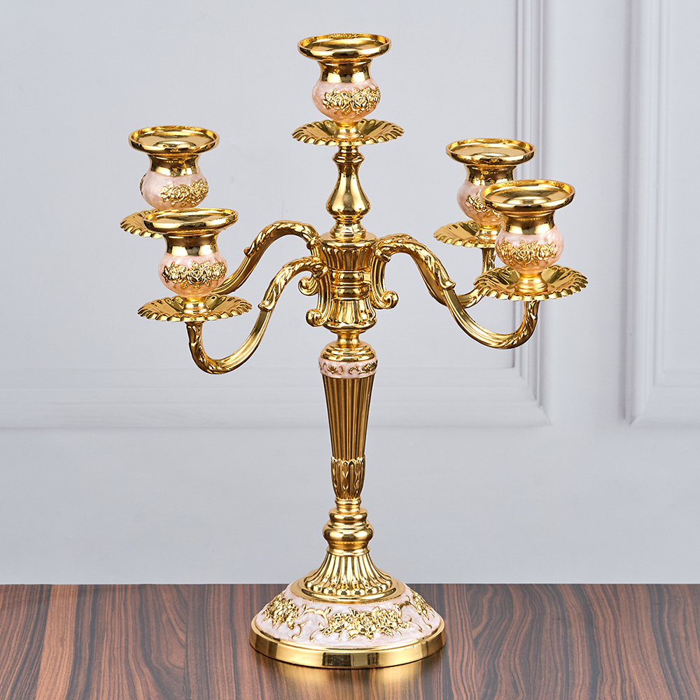 M-YW-041729 (24) Канделябр пятирожковый, металлический, 31х31х36,5 см.