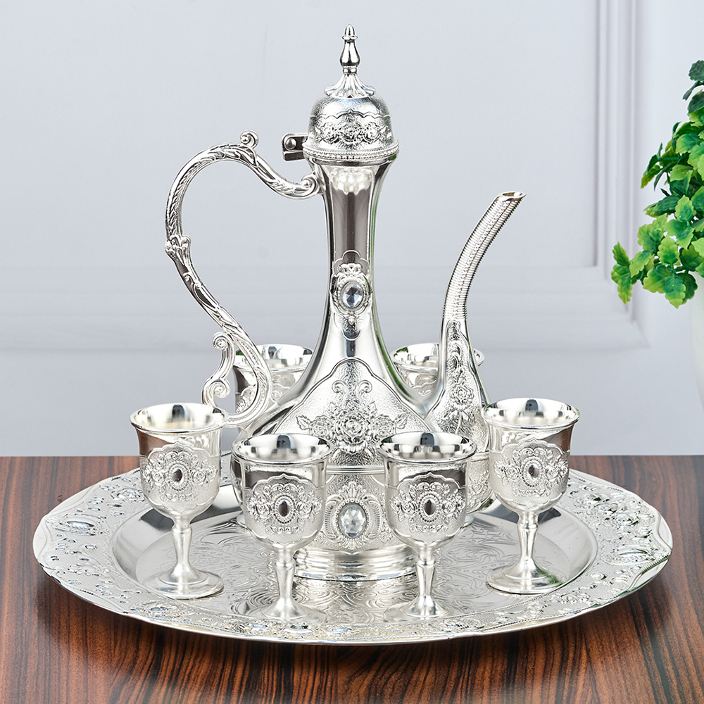 M-YW-5340 (30) Набор из 6 рюмок на подносе с кувшыном 