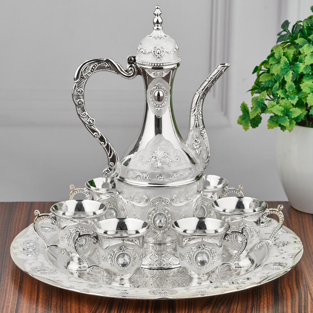 M-YW-5348 (20) Набор из 6 рюмок на подносе с кувшыном, 35мл/280мл, 6х4,5х5/12,5х7х22 см.