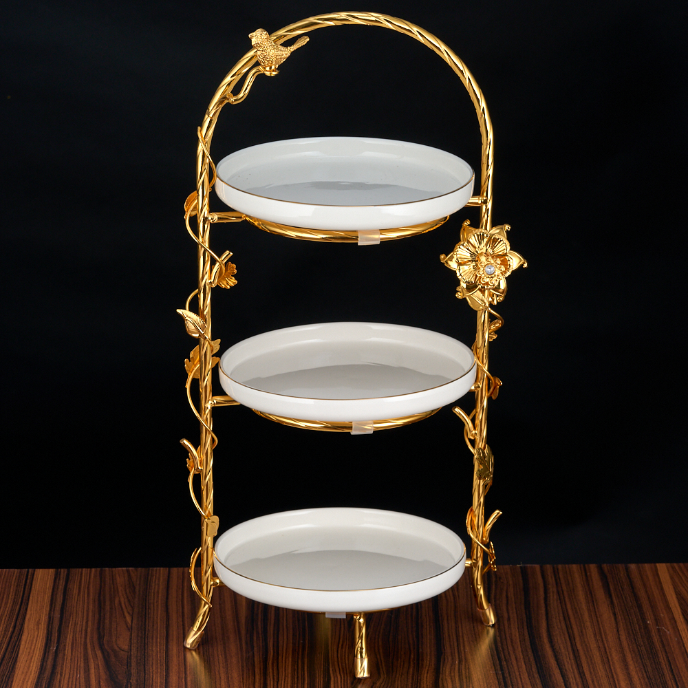 M-62013 (6) Фруктовница треххярусная с Птичками, 25х19,5х50 см.