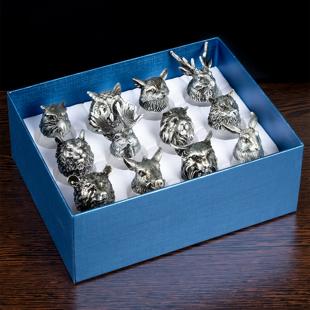 M-62034 (24) Набор из 12 стопок-перевертышей "Охотник", (35мл/стопка), d=4.2 см h=7,8 см