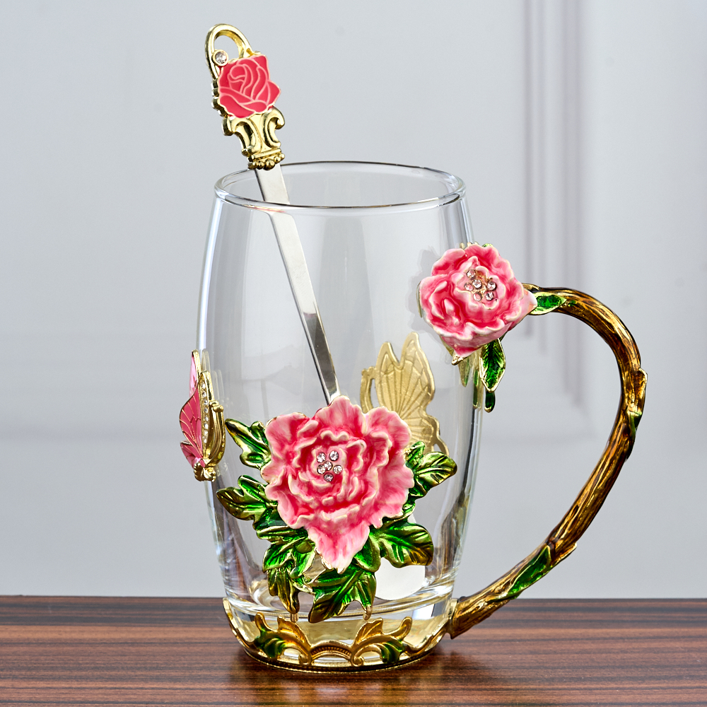 M-96330 (36) Кружка стеклянная с ложкой 