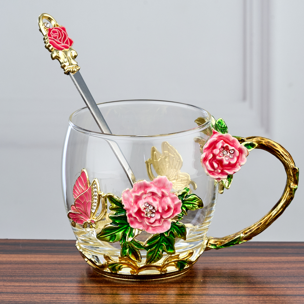 M-96331 (36) Кружка стеклянная с ложкой 