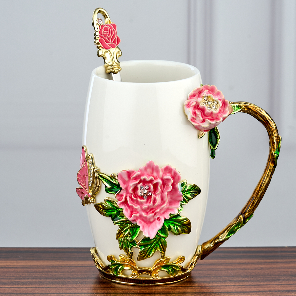 M-96333 (36) Кружка фарфоровая с ложкой 