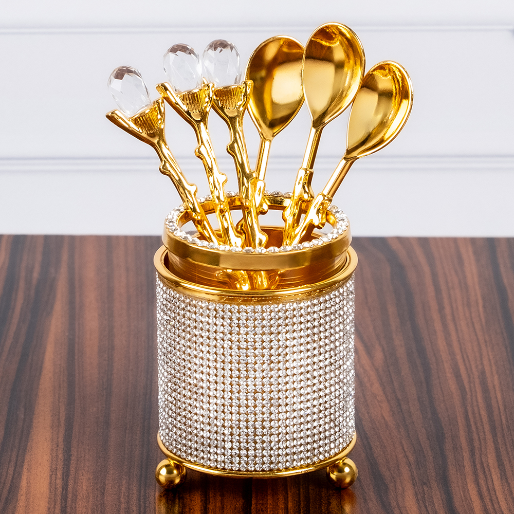 M-YW-5371 (50) Набор из 6 ложек в стаканчике, 6х6х13 см.