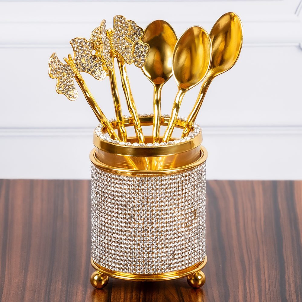 M-YW-5372 (50) Набор из 6 ложек в стаканчике, 6х6х13,5 см.