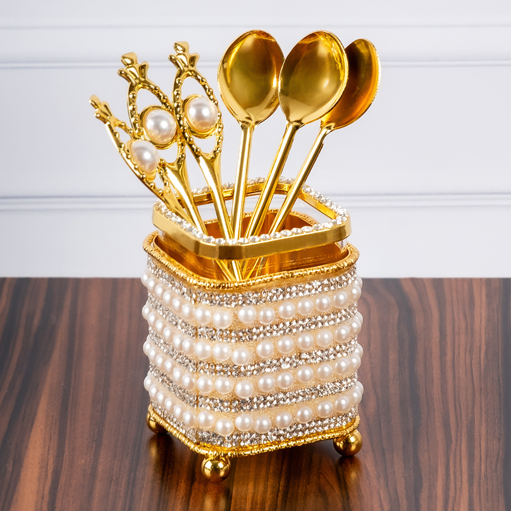 M-YW-5373 (50) Набор из 6 ложек в стаканчике, 6х6х13 см.