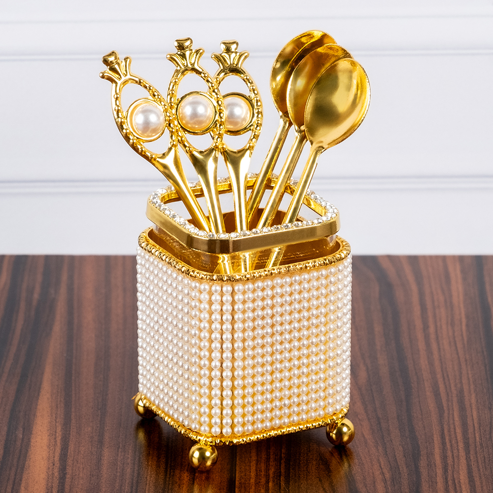 M-YW-5374 (50) Набор из 6 ложек в стаканчике, 6х6х13 см.