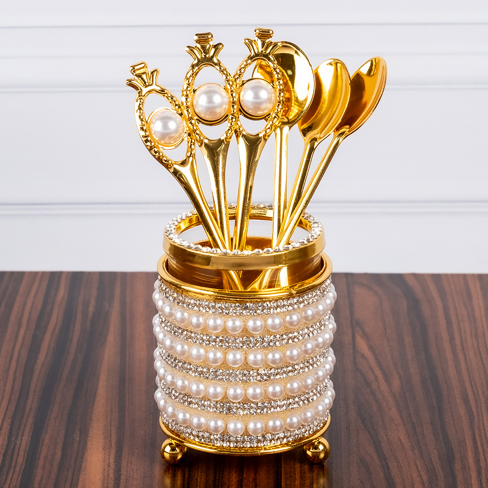 M-YW-5377 (50) Набор из 6 ложек в стаканчике, 6х6х14,5 см.