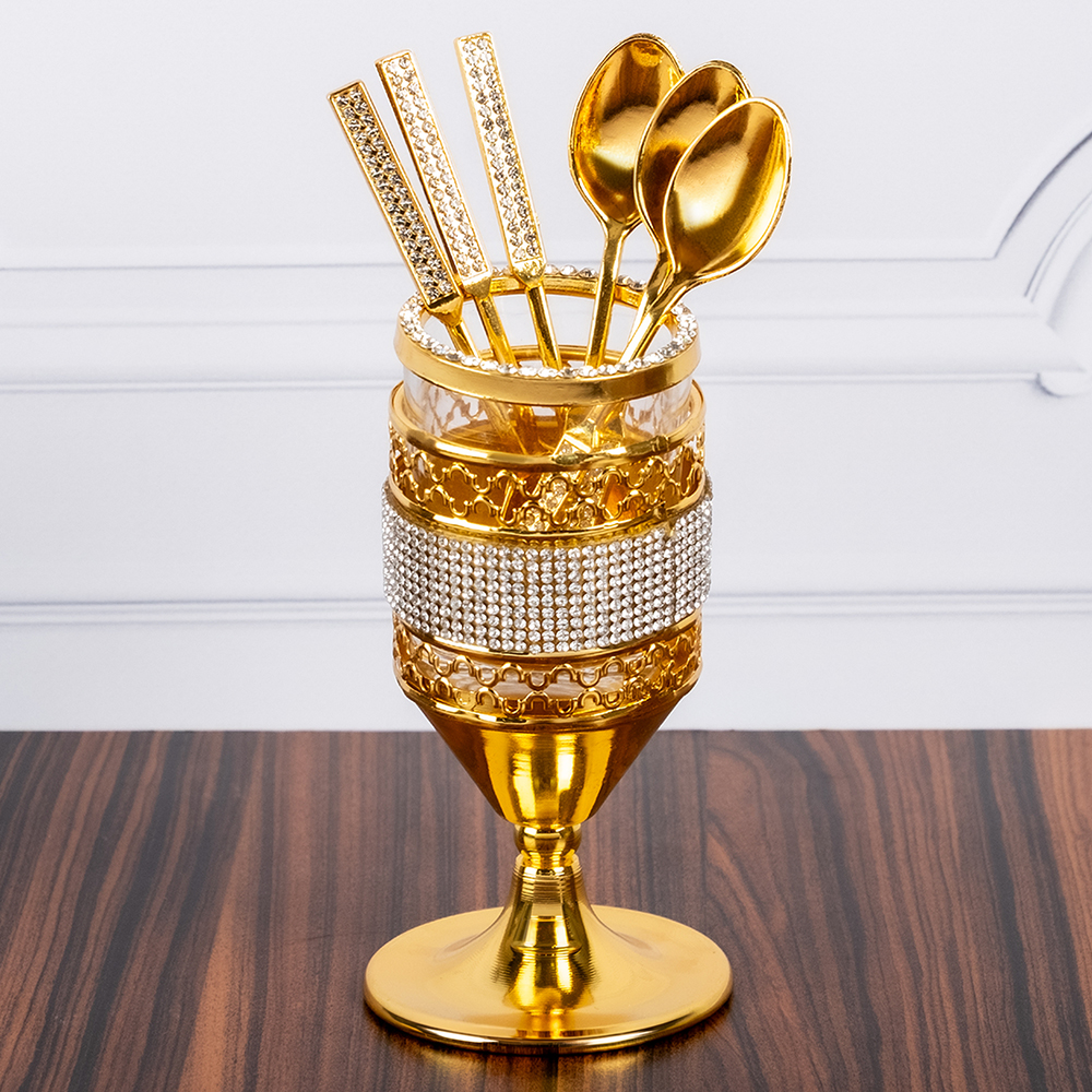 M-YW-5383 (50) Набор из 6 ложек в стаканчике, 7х7х19,5 см.